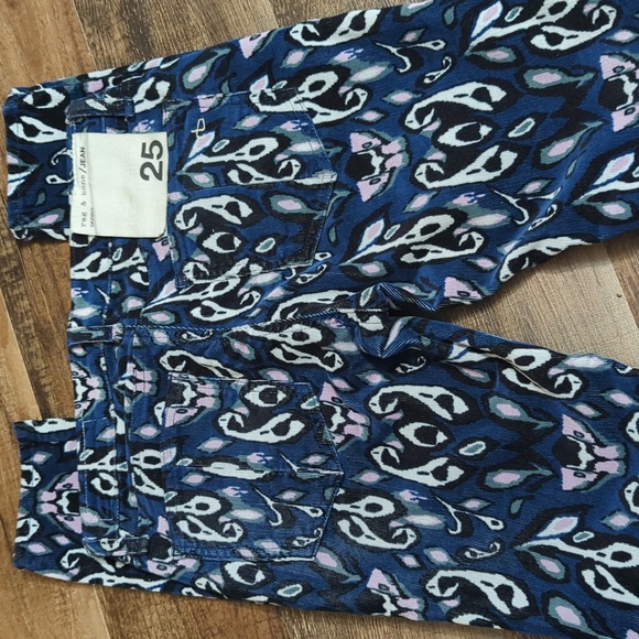 Rag & Bone Paisley Ikat Print Corduroy Skinny Size 25 - Picture 5 of 8